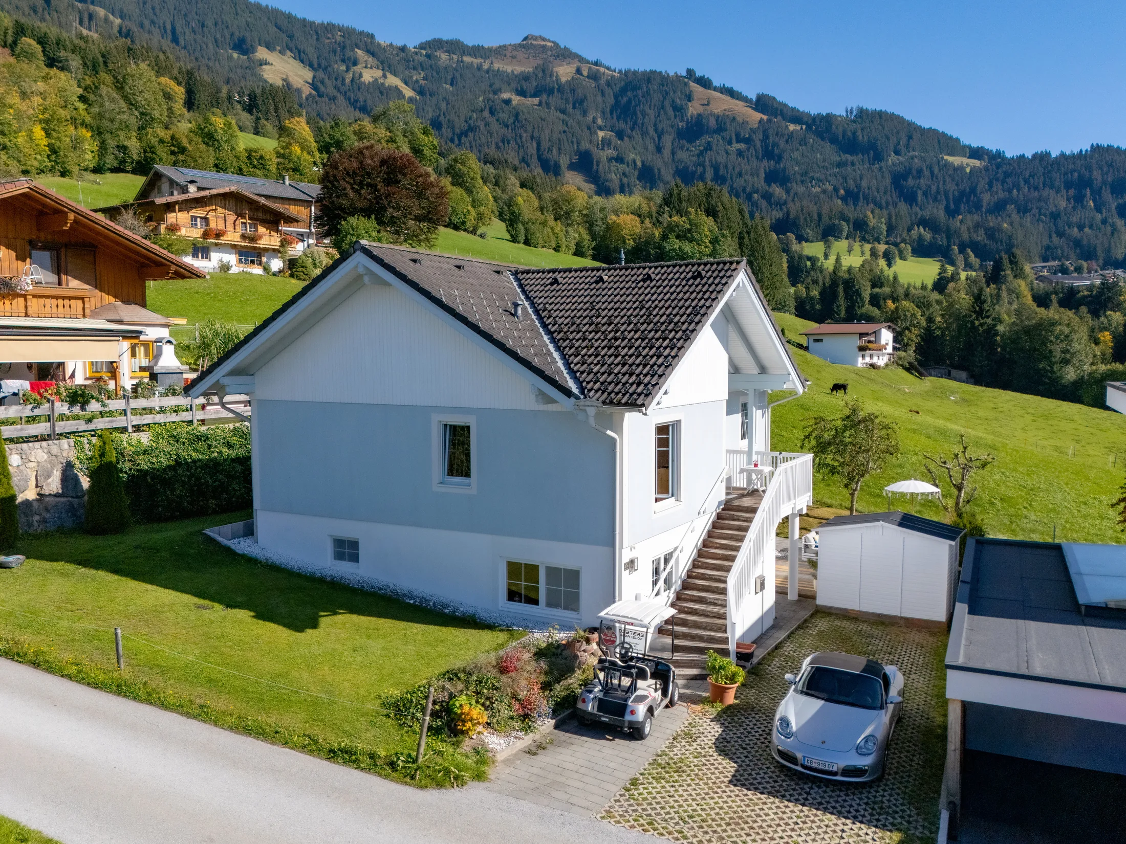 RENThier Appartements in Oberwindau aus der Vogelperspektive